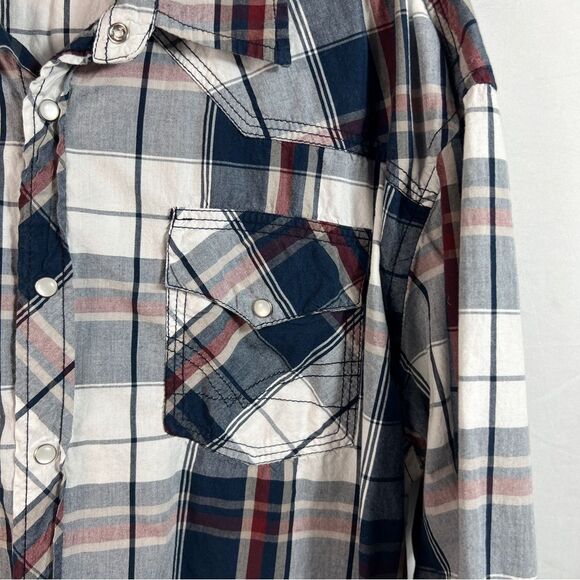 Men's Reclaim Plaid Athletic Fit Long Sleeve Shirt 0631 - Picture 4 of 13